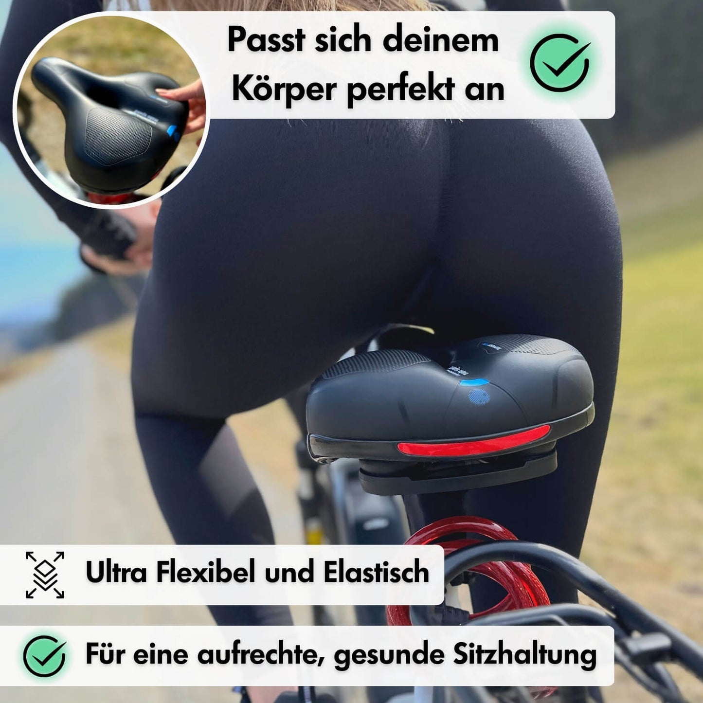 Fahrrad-Komfort-Bundle: Barfußschuhe + Fahrrad-Sattel