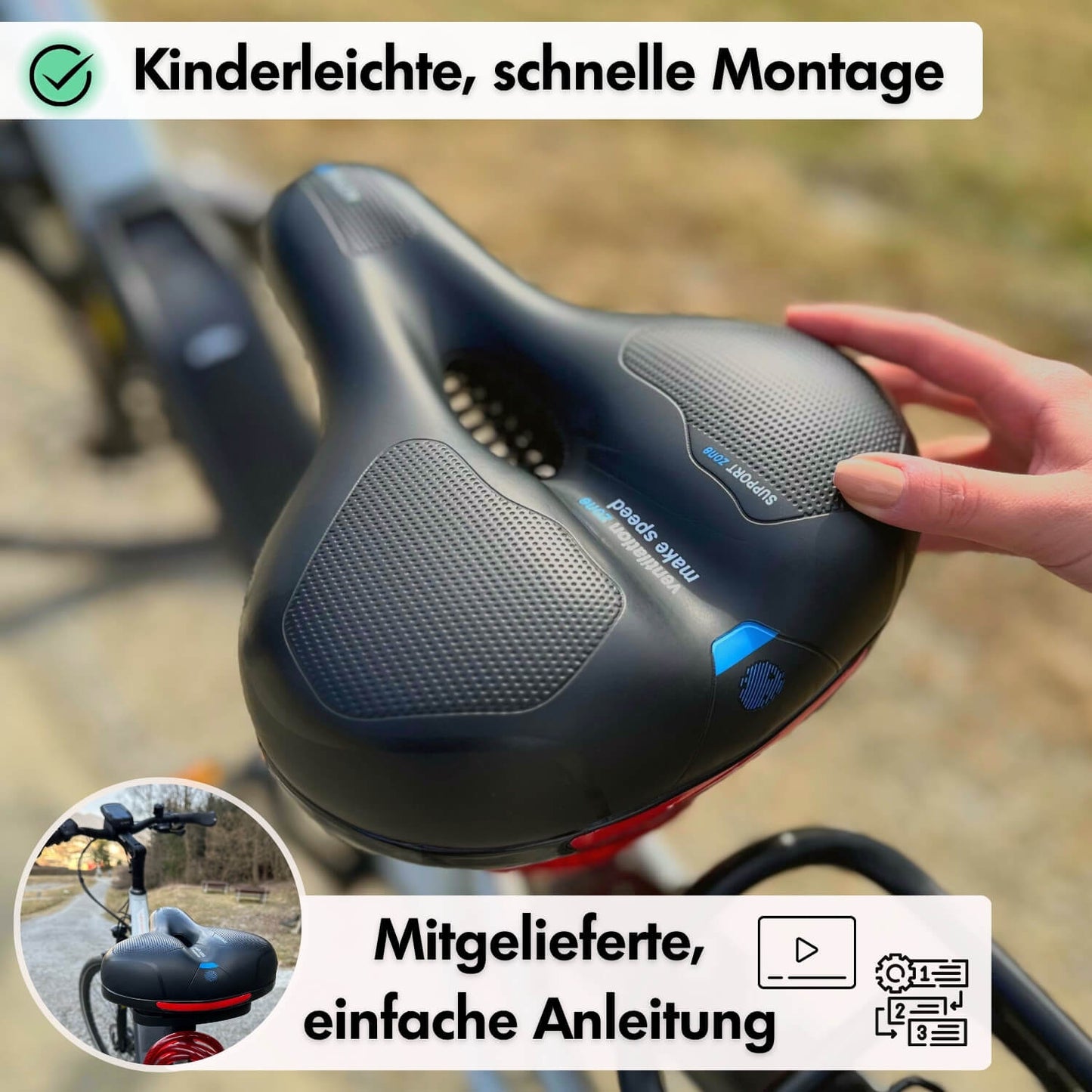 Fahrrad-Komfort-Bundle: Barfußschuhe + Fahrrad-Sattel