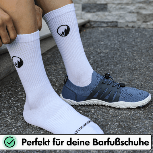 Hohe Sport-Barfußsocken - Weiß