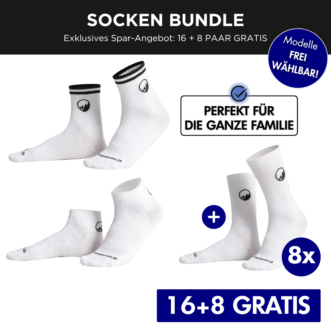 SOCKEN BUNDLE FAMILY-PACK: 24 Paar (16 +8 Paar GRATIS)
