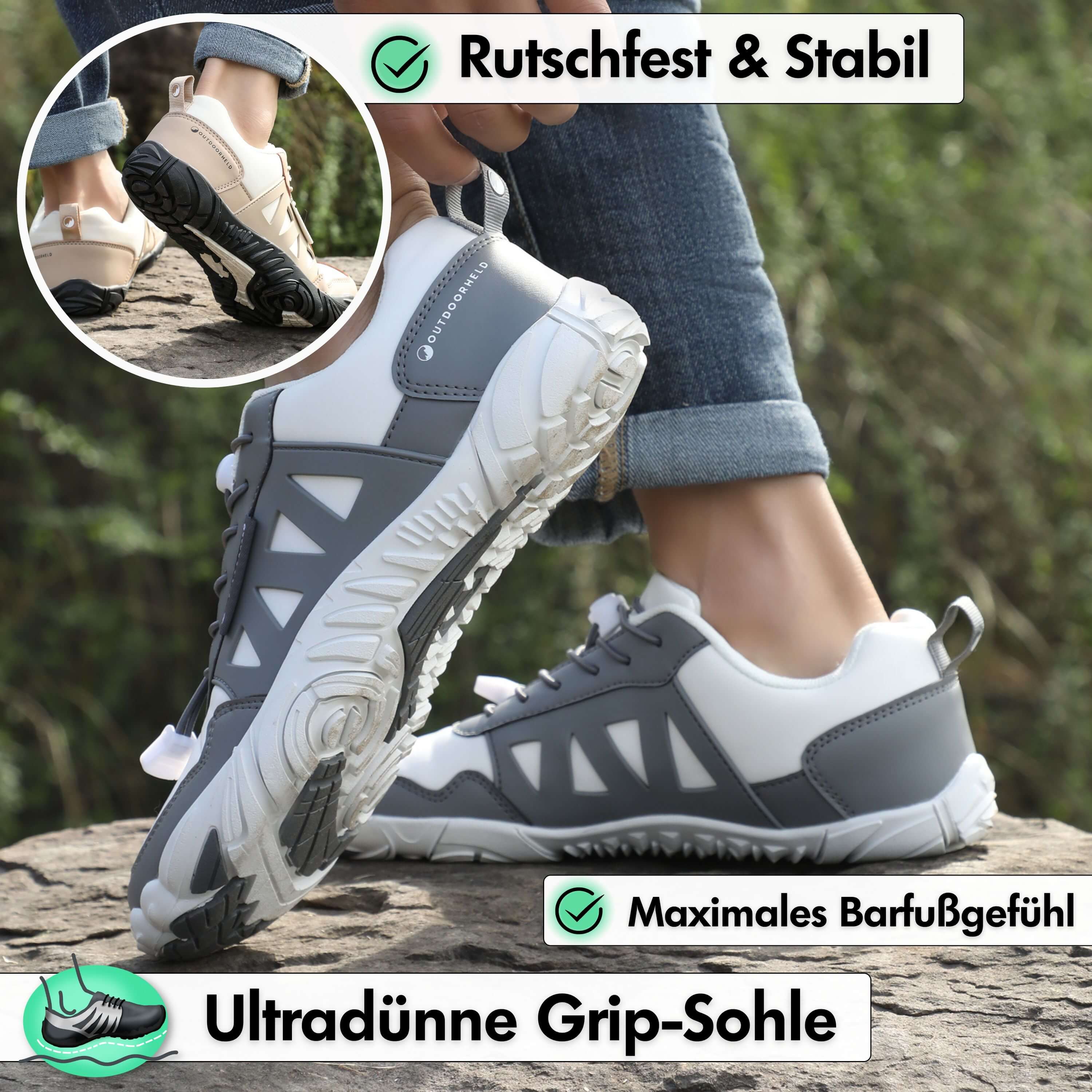 KOMFORT-BUNDLE: Expert Prime + 4x Barfußsocken + OrthoFlex Einlegesohlen