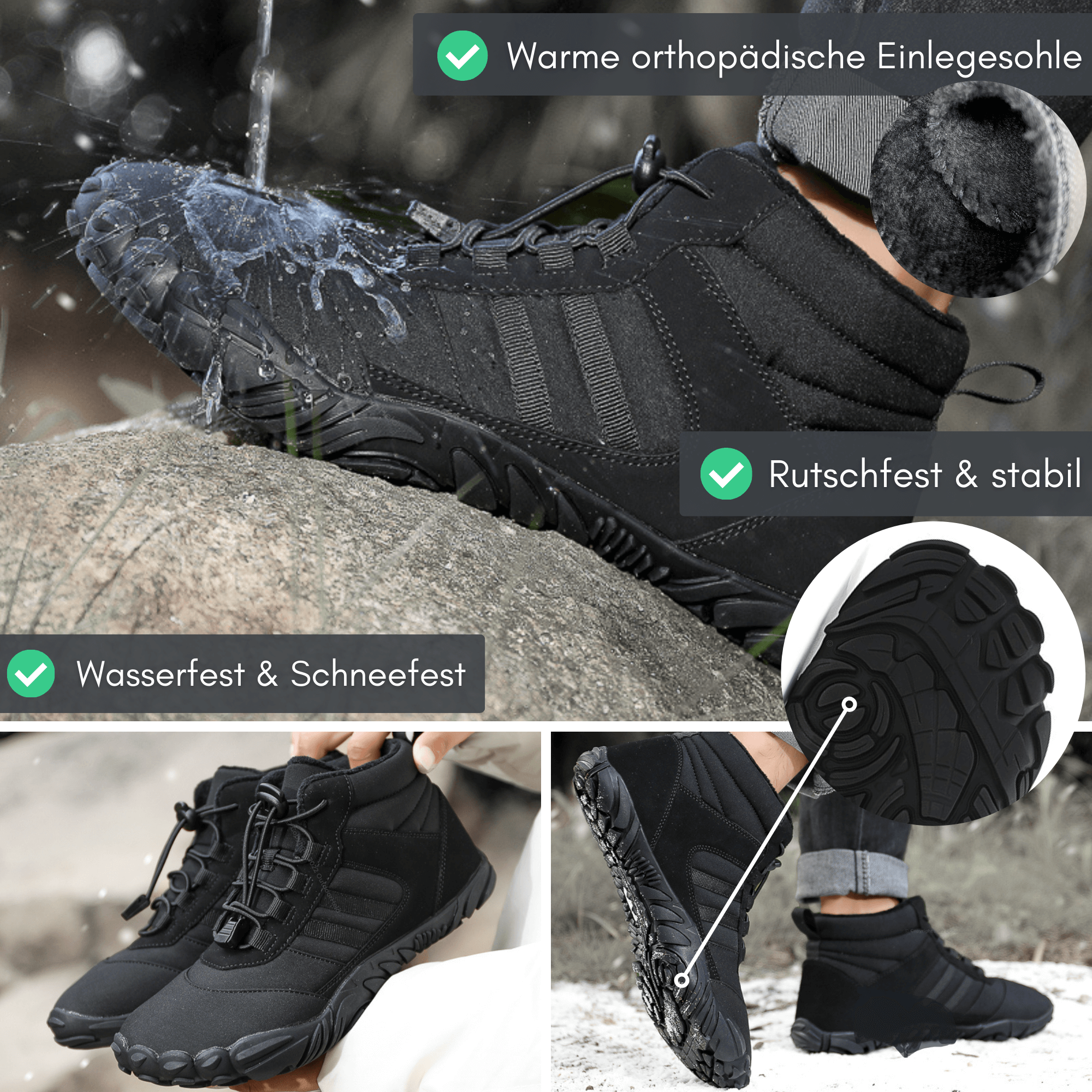 VIP BUNDLE: Winter Pro 2.0 Barfußschuhe + ThermoPro Halstuch + GRATIS ThermoPro Handschuhe