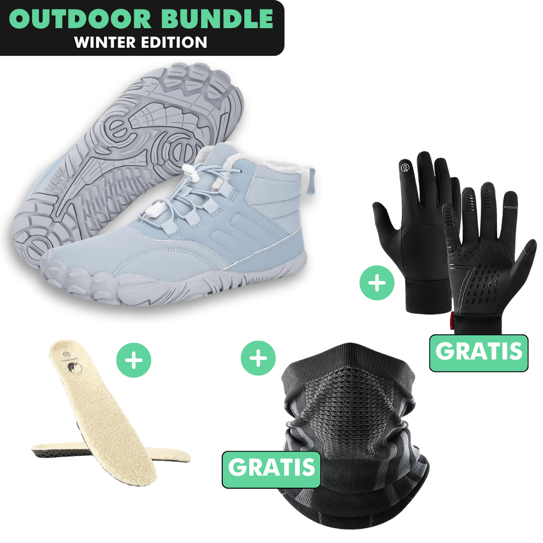 OUTDOOR-BUNDLE: Winter-Barfußschuhe + Fleece Einlegesohlen + GRATIS Thermo Handschuhe + GRATIS Thermo Halstuch
